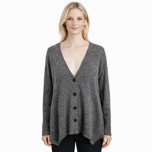 Flax Sweater S/M Oversized Lagenlook Button Cardigan Angelheart Asymmetrical